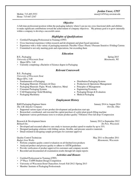 UW Madison Resume Template