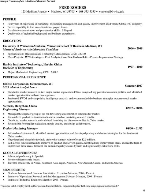 UW Madison Resume Template