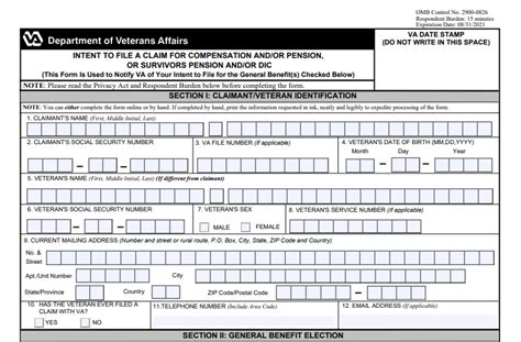 VA Form 21-0966 Image