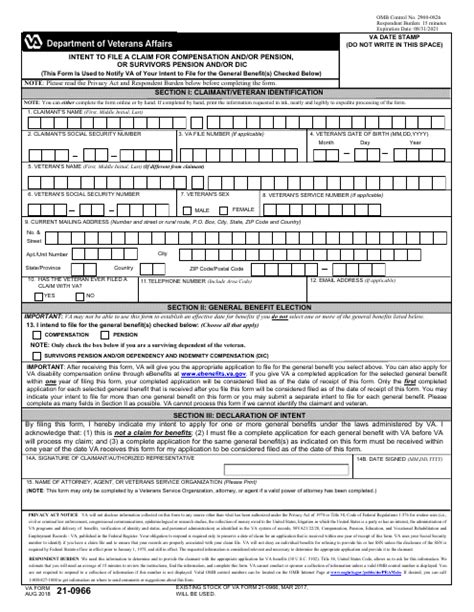 VA Form 21-0966 Resources