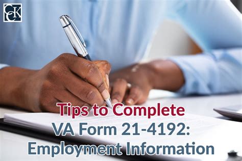 VA Form 21-4192 Tips