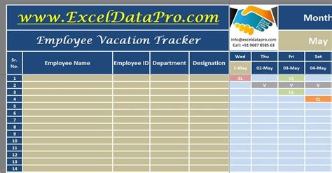 Vacation Tracking Excel Template