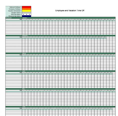 Simple Vacation Tracking Template