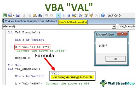 VBA Val Function Example