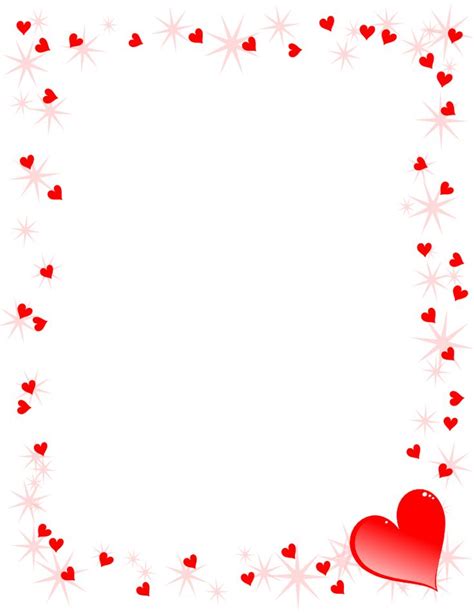 Valentine borders printable example 1