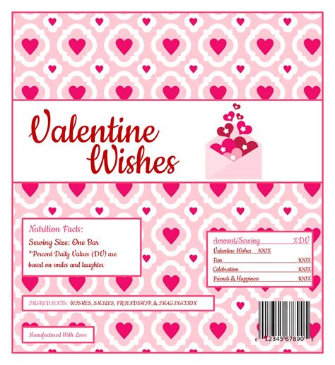 Valentine candy bar wrappers free printable templates 1