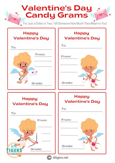 Heart-Shaped Border Valentine Candy Gram Template