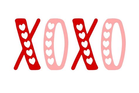 XOXO clip art design for Valentine's Day