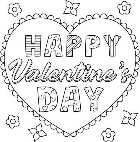 Valentine coloring pages for adults and kids