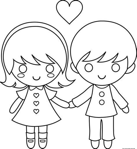 Valentine coloring pages for couples