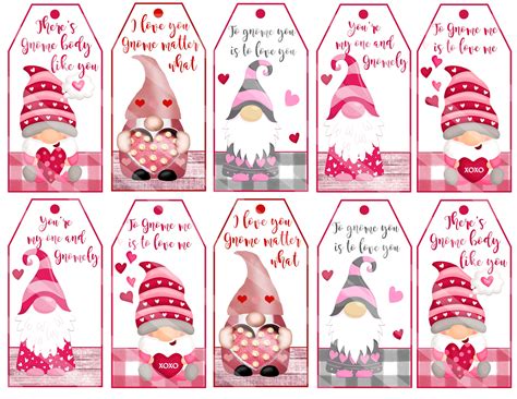 Valentine Gnome Gift Tag