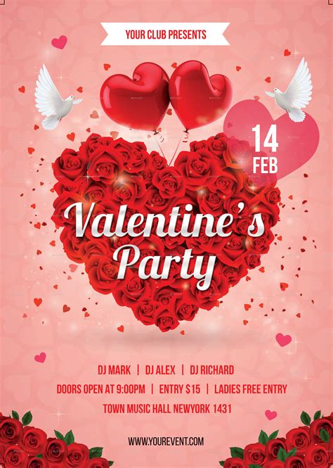 Valentine Party Flyer Template 5