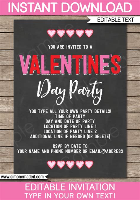 Design Ideas for Valentine Party Invitation Templates