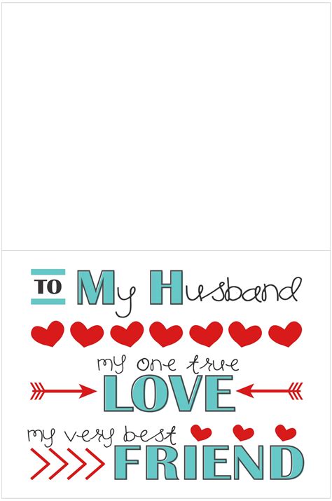 Valentine's Day Card Printables for Husband