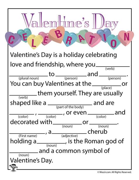 Valentine's Day Mad Libs Printables