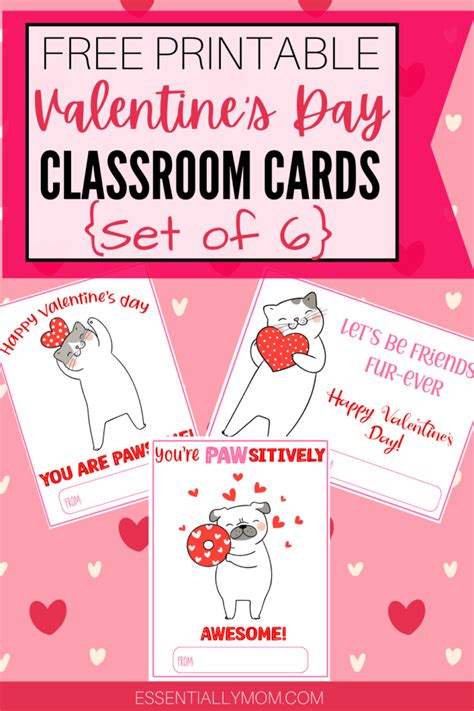 Valentine's Day printable cards for classmates