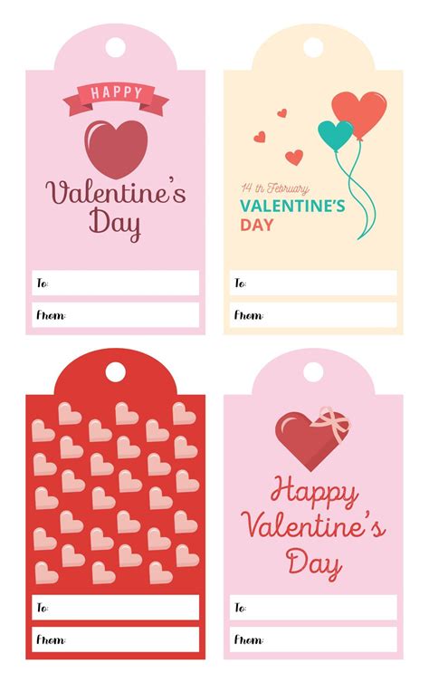 Valentine's Day printables gift tags