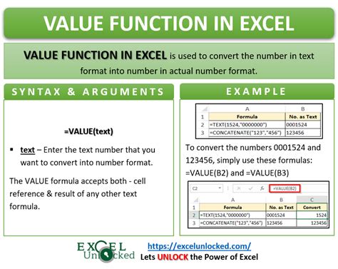 Value function in Excel