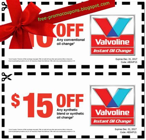 Valvoline Oil Change Coupon Gallery 5