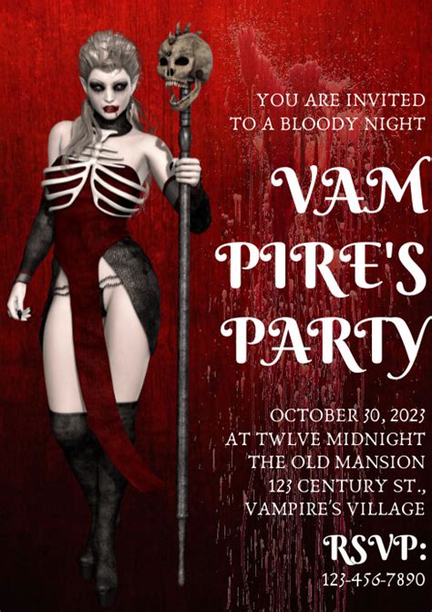 Vampire Halloween invitations