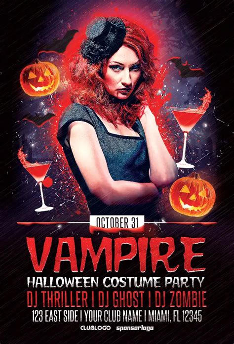 Vampire Lair Halloween Party Flyer Templates