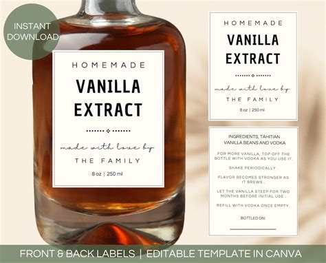 vanilla extract label template