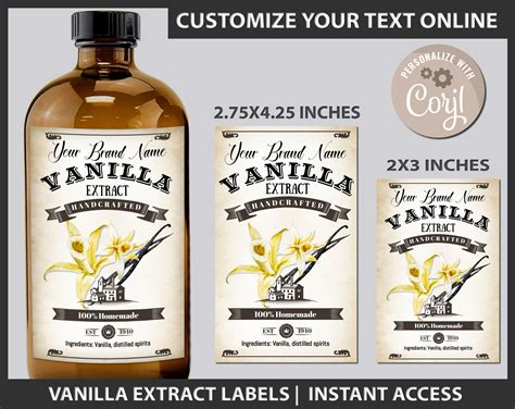 Vanilla Extract Labels Templates