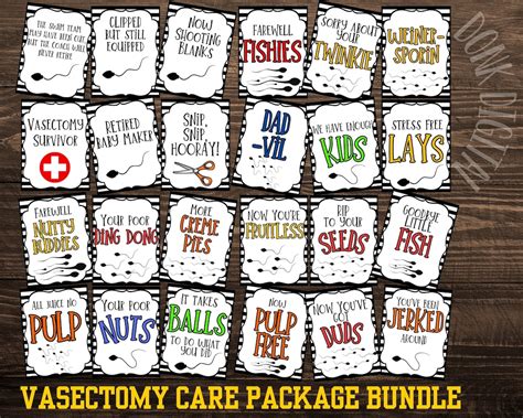 Vasectomy Survival Kit Free Printables