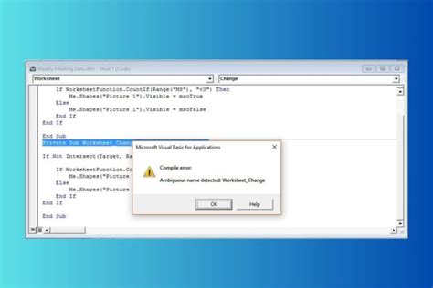 VBA Ambiguous Name Detected Error Fix