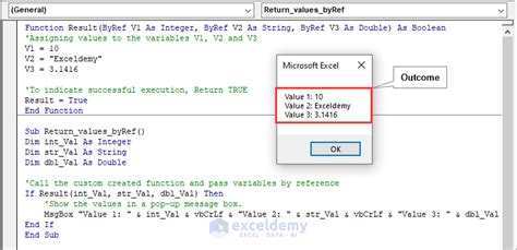 VBA ByRef Parameter Return Example