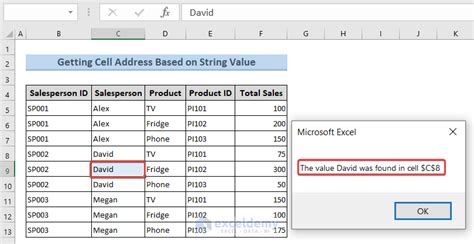 VBA Cell Address Example 3