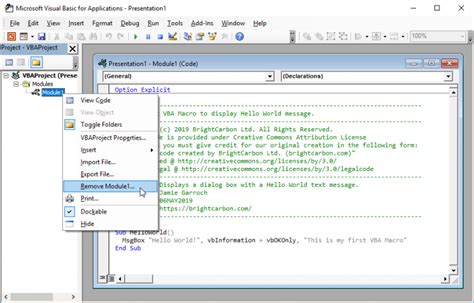 Importing VBA Code from Another Presentation