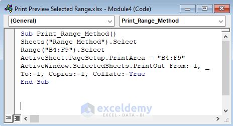 VBA Code Print Range