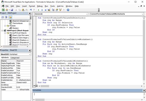 Screenshot of VBA code in the Visual Basic Editor