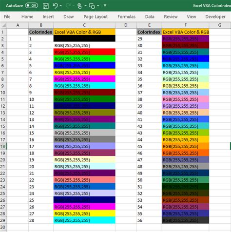 VBA Color Index Gray