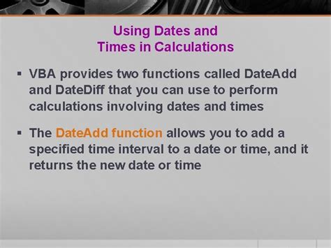 VBA Date Calculations Example 5