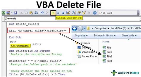 VBA delete file example