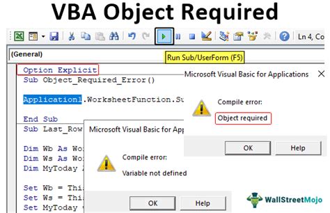 VBA Error Fix Object Required Image