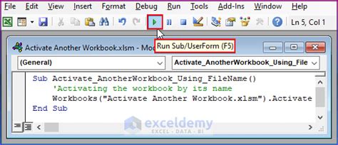 VBA Excel Workbook Activation