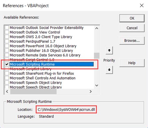 VBA FileSystemObject example