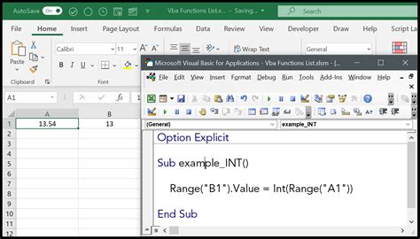 VBA integer function usage