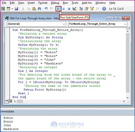 vba looping arrays