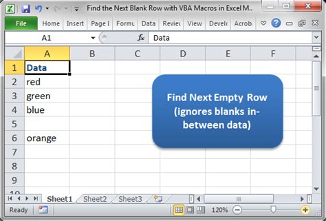 Using a VBA macro to highlight blank cells