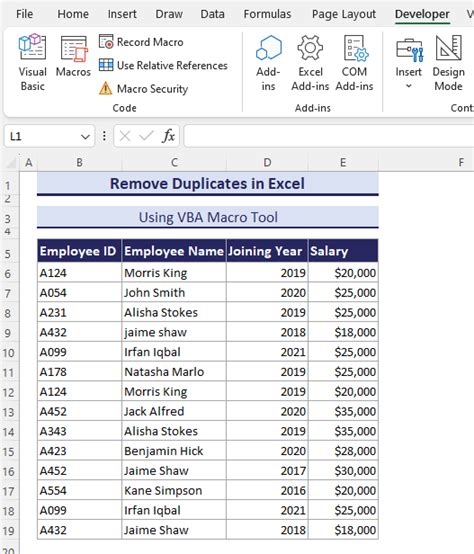 VBA Macro to Delete Duplicates 9