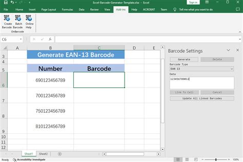 VBA Macro for EAN 13 Barcode