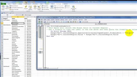 Using a VBA Macro to Fill Blanks in Excel