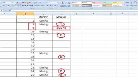 VBA Macro to Find Missing Numbers in Sequential Data