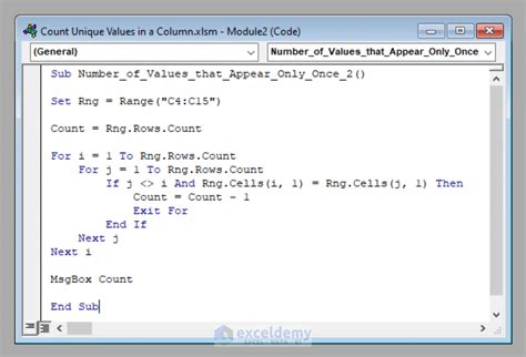 VBA Macros Distinct Count