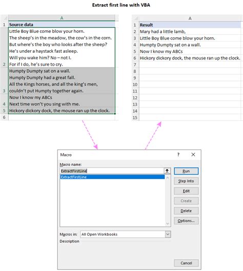 VBA Macros for Text Extraction