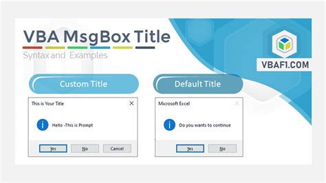 VBA MsgBox Best Practices